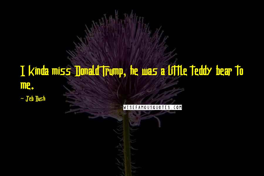 Jeb Bush quotes: I kinda miss Donald Trump, he was a little teddy bear to me.