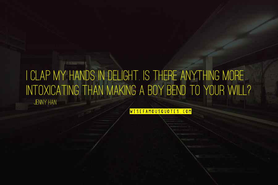 Jeden Tag Quotes By Jenny Han: I clap my hands in delight. Is there