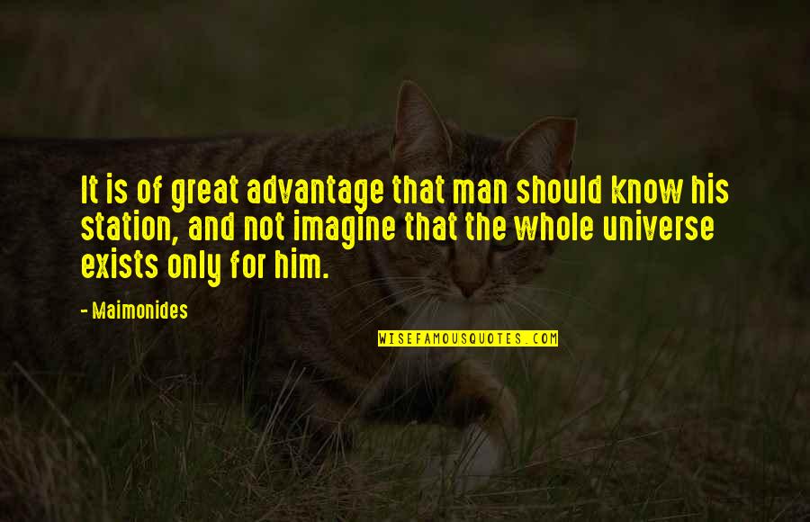 Jedina Moja Quotes By Maimonides: It is of great advantage that man should