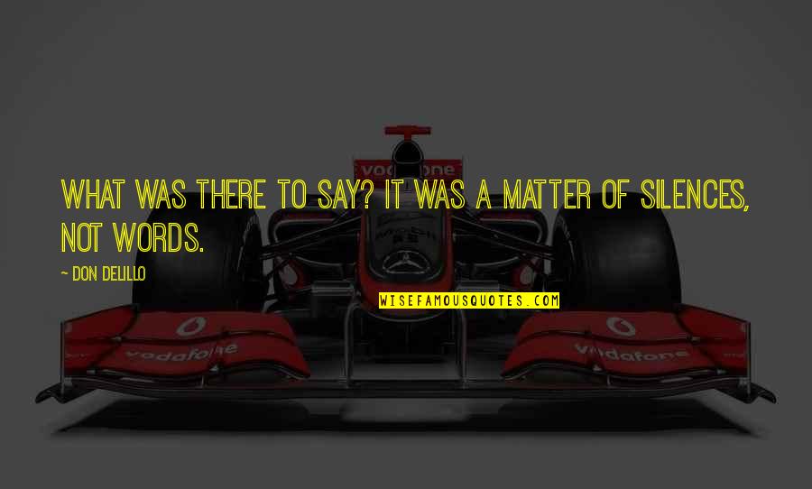 Jednou Wikislovnik Quotes By Don DeLillo: What was there to say? It was a