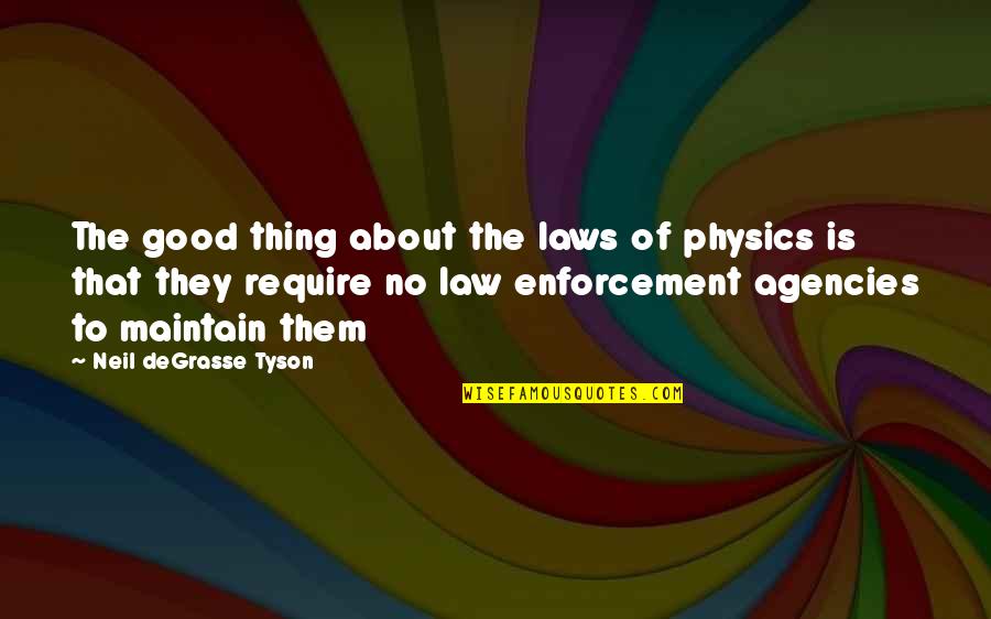 Jeejah Quotes By Neil DeGrasse Tyson: The good thing about the laws of physics