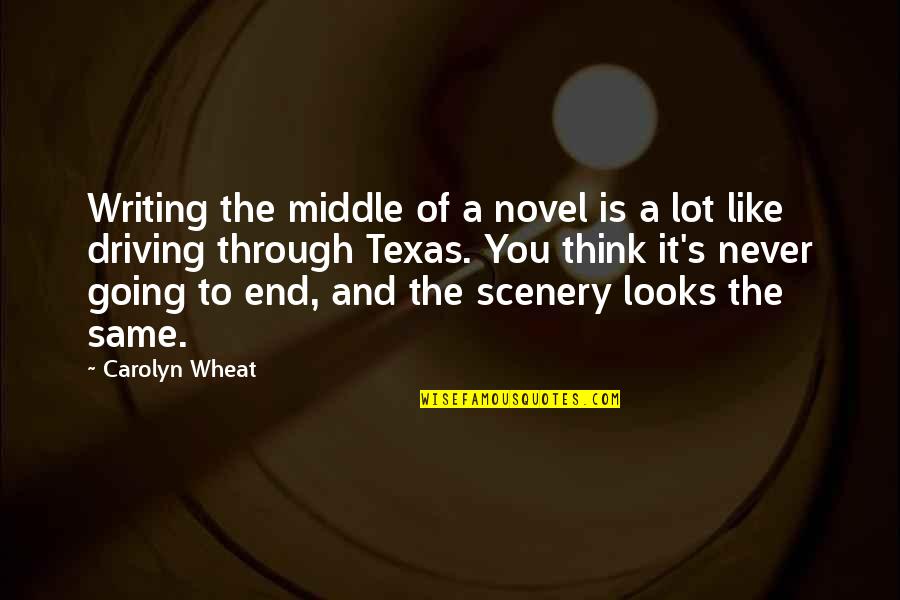 Jeezy And Jeannie Quotes By Carolyn Wheat: Writing the middle of a novel is a Jeezy And Jeannie Quotes By Carolyn Wheat: Writing the middle of a novel is a