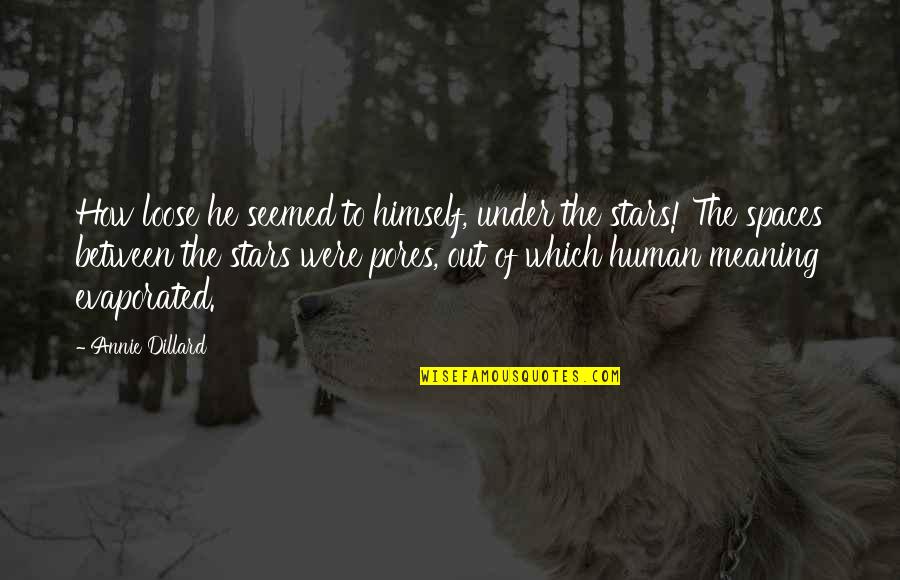 Jefatura De Gabinete Quotes By Annie Dillard: How loose he seemed to himself, under the Jefatura De Gabinete Quotes By Annie Dillard: How loose he seemed to himself, under the