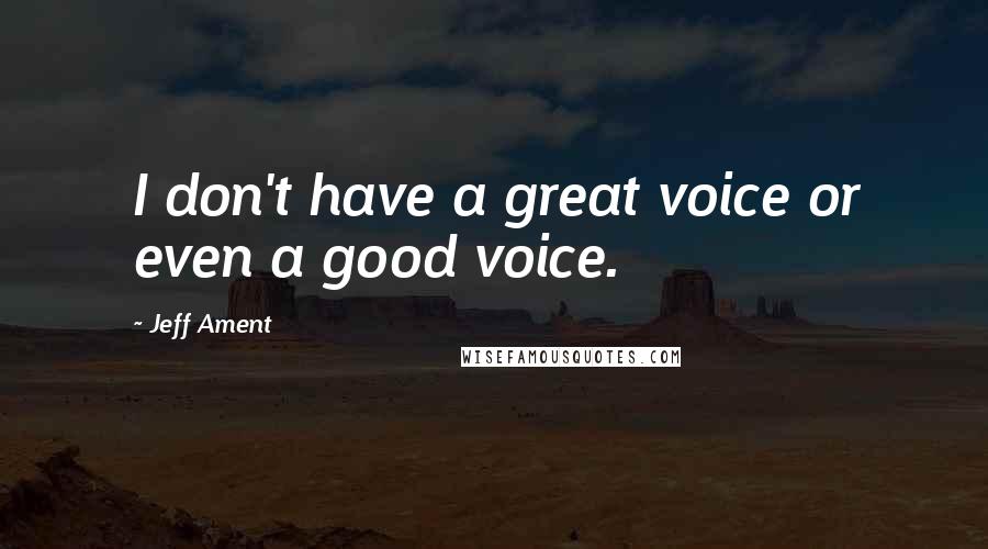 Jeff Ament quotes: I don't have a great voice or even a good voice.