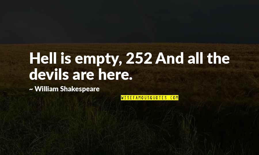 Jeff Cavaliere Quotes By William Shakespeare: Hell is empty, 252 And all the devils