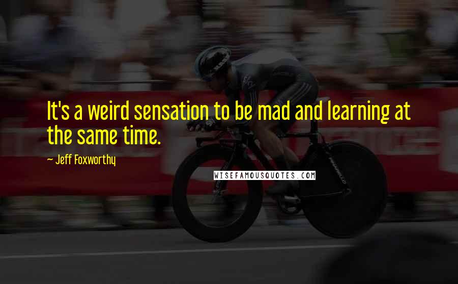Jeff Foxworthy quotes: It's a weird sensation to be mad and learning at the same time.