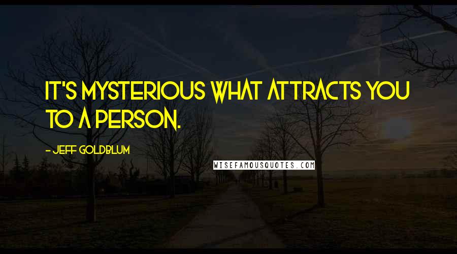 Jeff Goldblum quotes: It's mysterious what attracts you to a person.