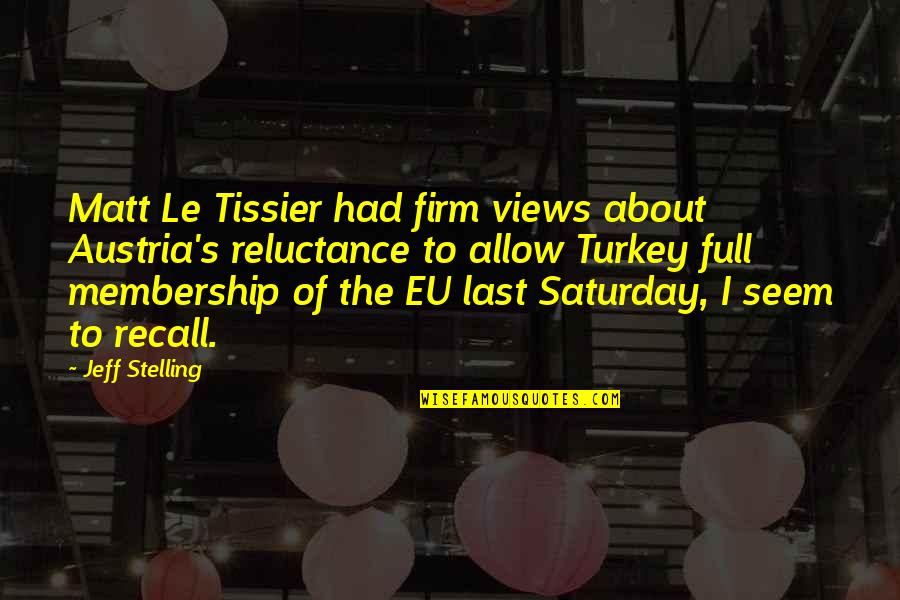 Jeff Stelling Quotes By Jeff Stelling: Matt Le Tissier had firm views about Austria's