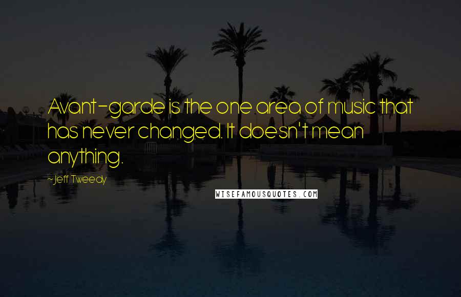 Jeff Tweedy quotes: Avant-garde is the one area of music that has never changed. It doesn't mean anything.
