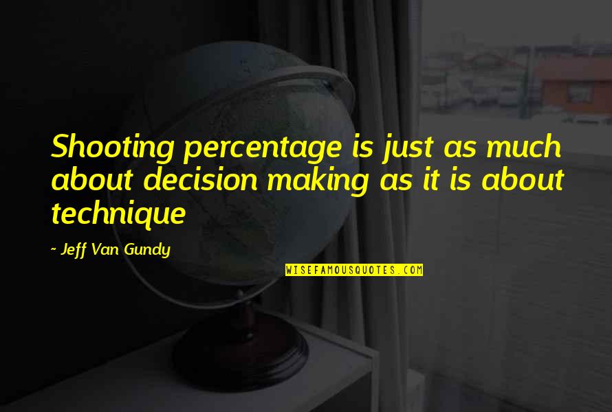 Jeff Van Gundy Quotes By Jeff Van Gundy: Shooting percentage is just as much about decision