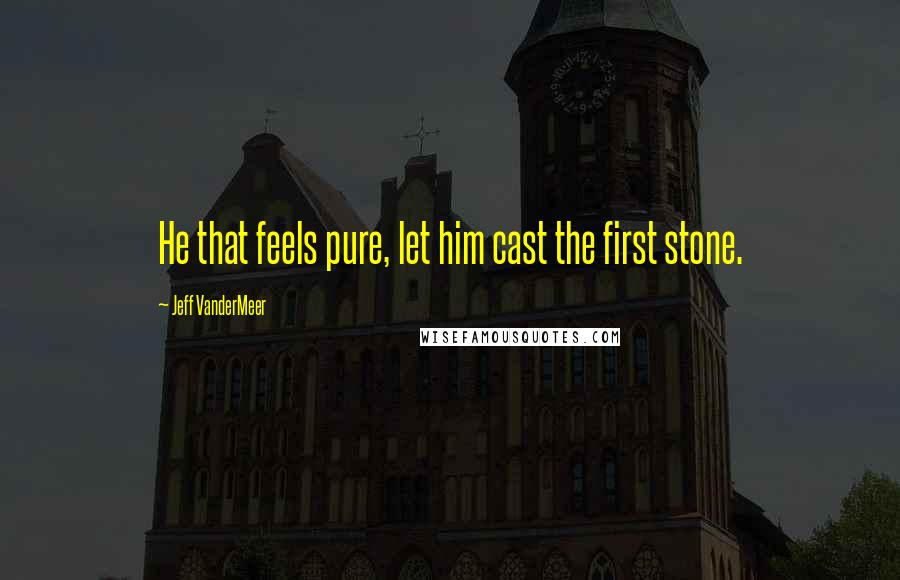 Jeff VanderMeer quotes: He that feels pure, let him cast the first stone.