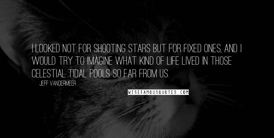 Jeff VanderMeer quotes: I looked not for shooting stars but for fixed ones, and I would try to imagine what kind of life lived in those celestial tidal pools so far from us.
