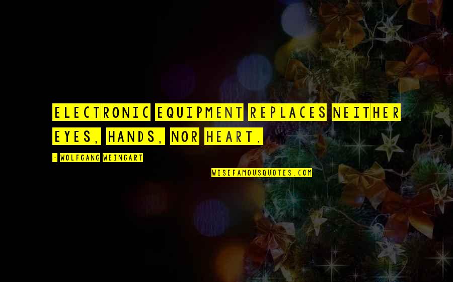 Jeffery Keedy Quotes By Wolfgang Weingart: Electronic equipment replaces neither Eyes, Hands, nor Heart.
