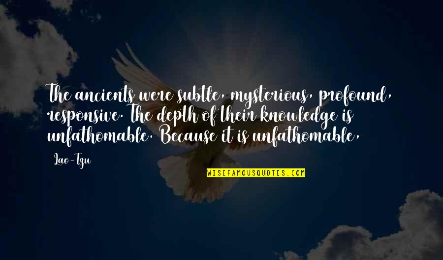 Jefferys Indonesia Quotes By Lao-Tzu: The ancients were subtle, mysterious, profound, responsive. The Jefferys Indonesia Quotes By Lao-Tzu: The ancients were subtle, mysterious, profound, responsive. The