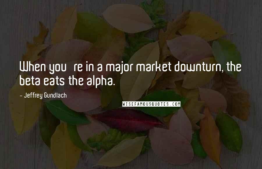 Jeffrey Gundlach quotes: When you're in a major market downturn, the beta eats the alpha.