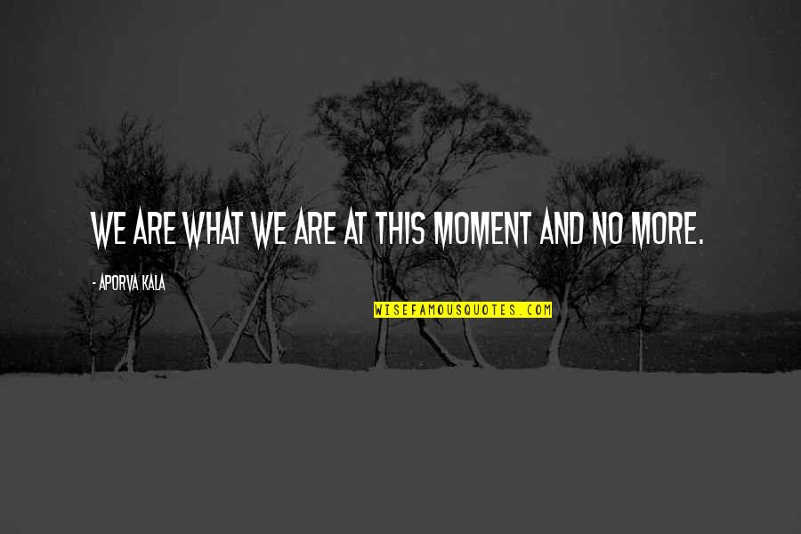 Jeffrey Logsdon Quotes By Aporva Kala: We are what we are at this moment