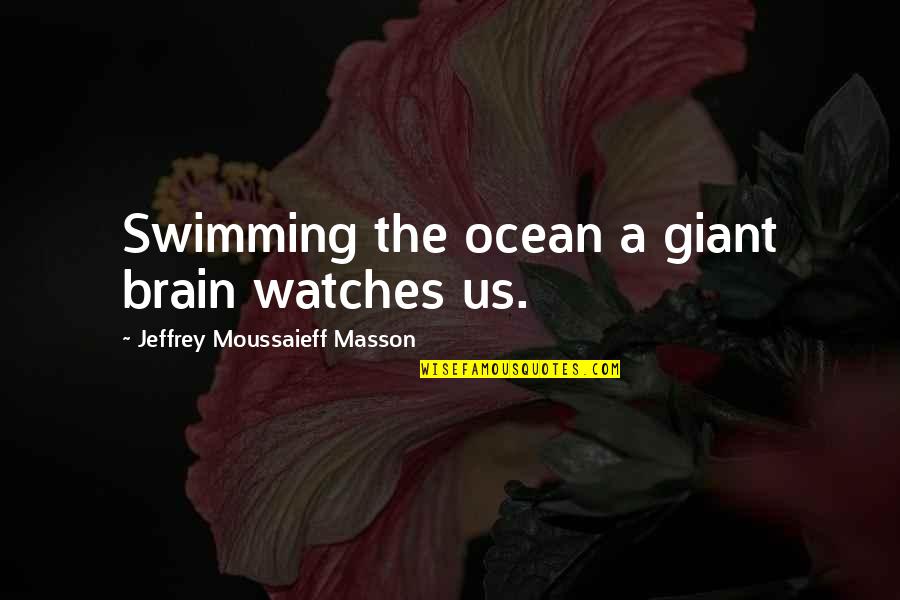 Jeffrey Masson Quotes By Jeffrey Moussaieff Masson: Swimming the ocean a giant brain watches us. Jeffrey Masson Quotes By Jeffrey Moussaieff Masson: Swimming the ocean a giant brain watches us.