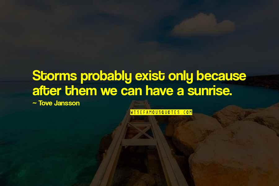 Jeffrey Rachmat Quotes By Tove Jansson: Storms probably exist only because after them we