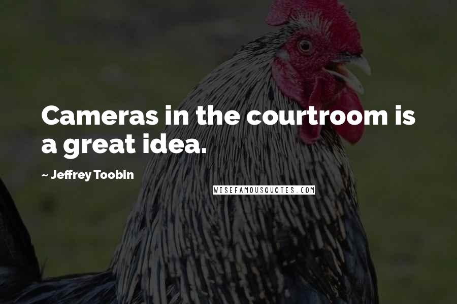 Jeffrey Toobin quotes: Cameras in the courtroom is a great idea.