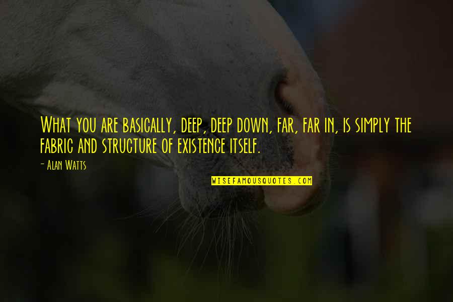 Jefke Daens Quotes By Alan Watts: What you are basically, deep, deep down, far, Jefke Daens Quotes By Alan Watts: What you are basically, deep, deep down, far,