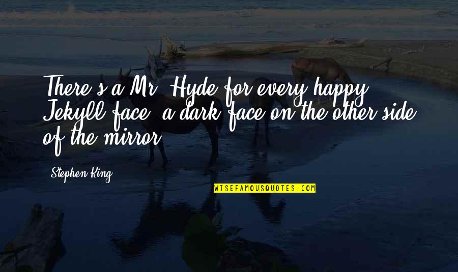 Jekyll In Jekyll And Hyde Quotes By Stephen King: There's a Mr. Hyde for every happy Jekyll Jekyll In Jekyll And Hyde Quotes By Stephen King: There's a Mr. Hyde for every happy Jekyll