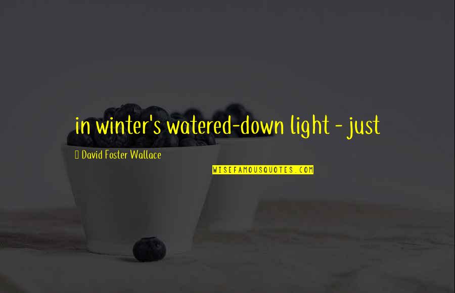 Jelincic Hisa Quotes By David Foster Wallace: in winter's watered-down light - just Jelincic Hisa Quotes By David Foster Wallace: in winter's watered-down light - just