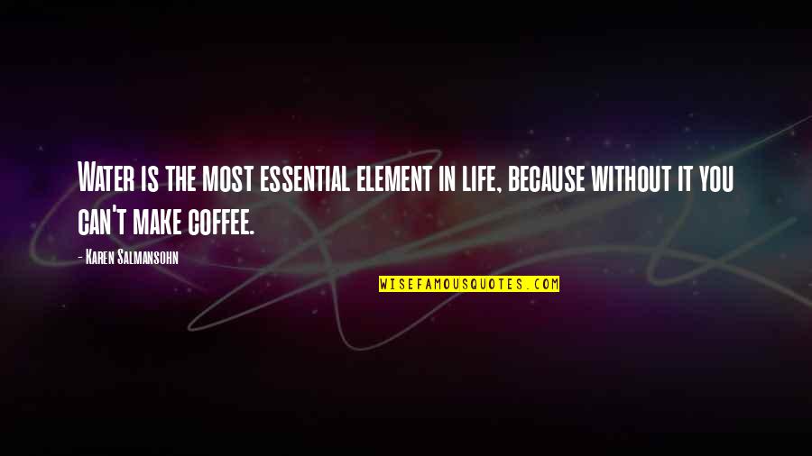 Jellal X Quotes By Karen Salmansohn: Water is the most essential element in life, Jellal X Quotes By Karen Salmansohn: Water is the most essential element in life,