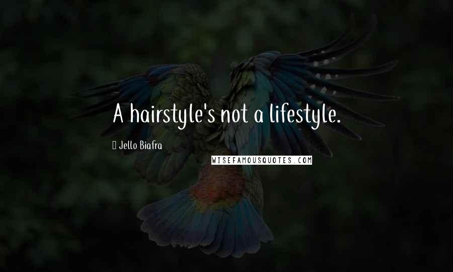 Jello Biafra quotes: A hairstyle's not a lifestyle.