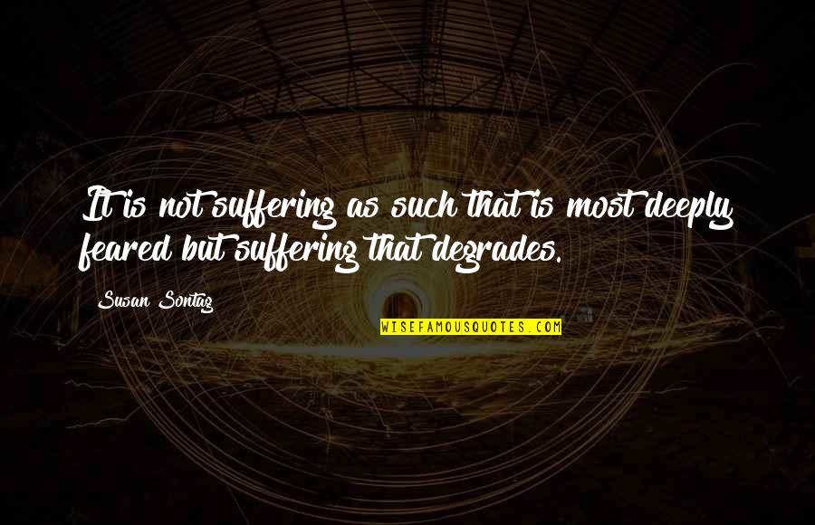 Jelly Like Discharge Quotes By Susan Sontag: It is not suffering as such that is
