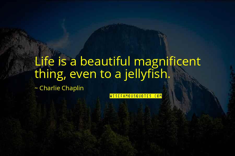 Jellyfish Quotes By Charlie Chaplin: Life is a beautiful magnificent thing, even to