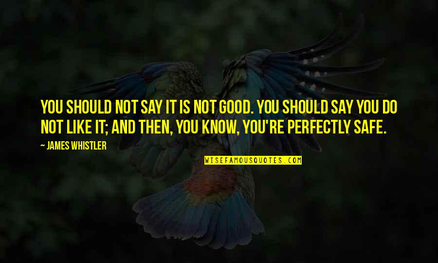 Jelzin Quotes By James Whistler: You should not say it is not good.