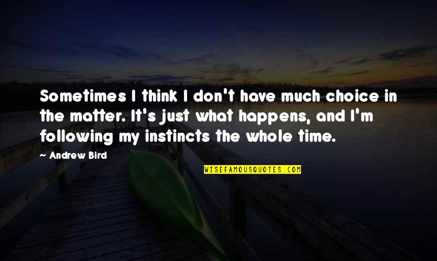 Jem Finch From To Kill A Mockingbird Quotes By Andrew Bird: Sometimes I think I don't have much choice