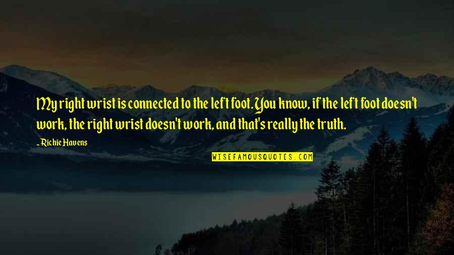 Jembatan Terpanjang Quotes By Richie Havens: My right wrist is connected to the left Jembatan Terpanjang Quotes By Richie Havens: My right wrist is connected to the left
