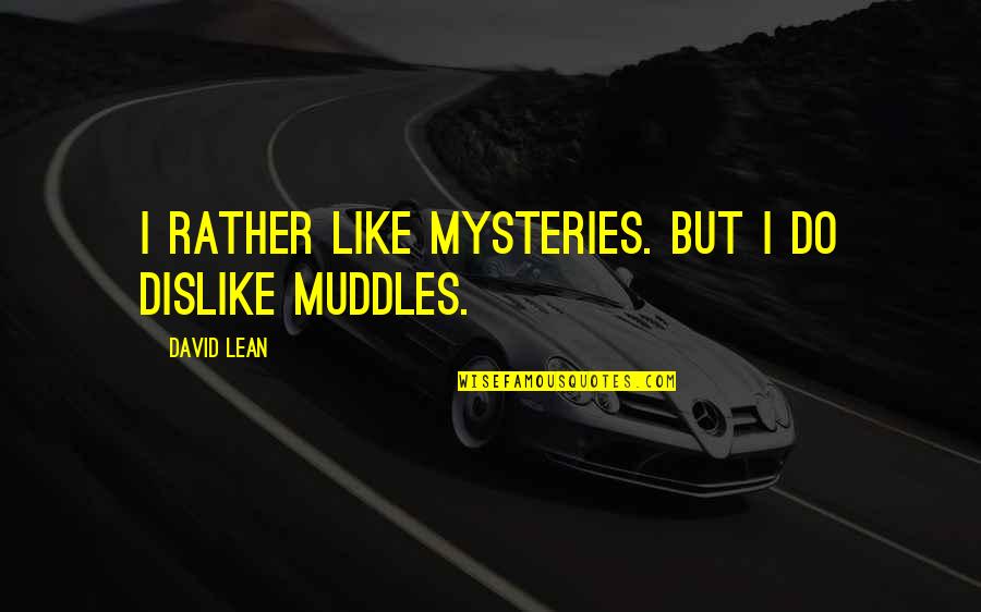 Jen Lindley Quotes By David Lean: I rather like mysteries. But I do dislike