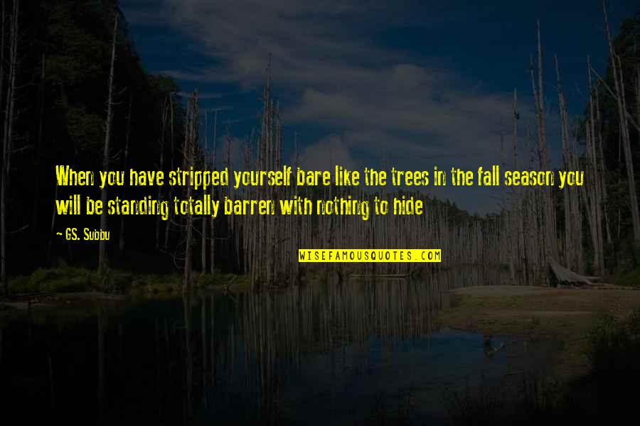 Jengkal Tangan Quotes By GS. Subbu: When you have stripped yourself bare like the