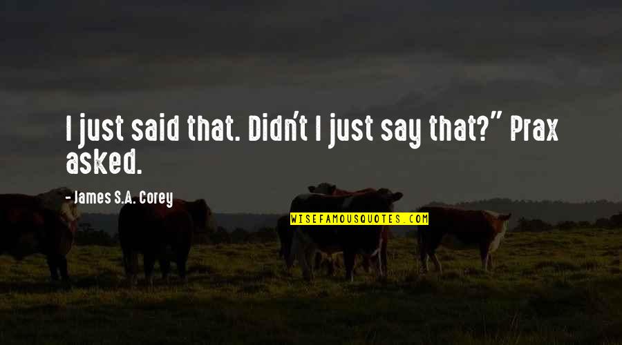 Jengkol Indonesien Quotes By James S.A. Corey: I just said that. Didn't I just say