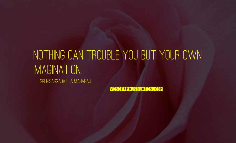 Jenin Quotes By Sri Nisargadatta Maharaj: Nothing can trouble you but your own imagination.