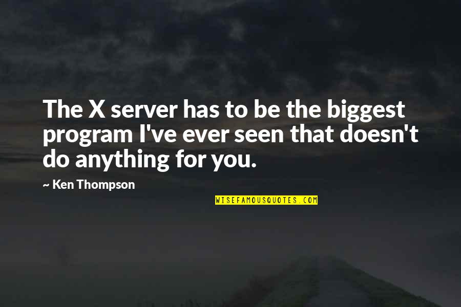 Jenkin Lloyd Jones Quotes By Ken Thompson: The X server has to be the biggest