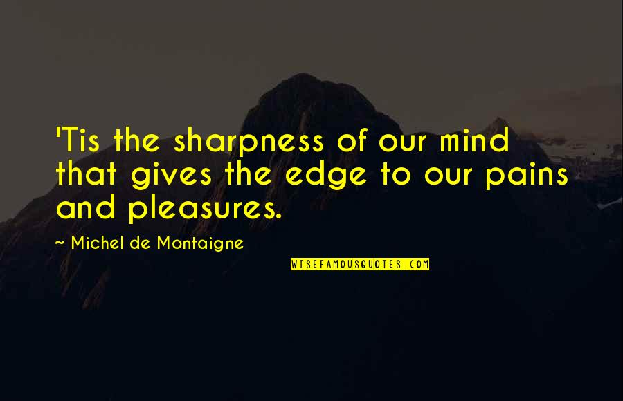 Jennies Macaroons Quotes By Michel De Montaigne: 'Tis the sharpness of our mind that gives