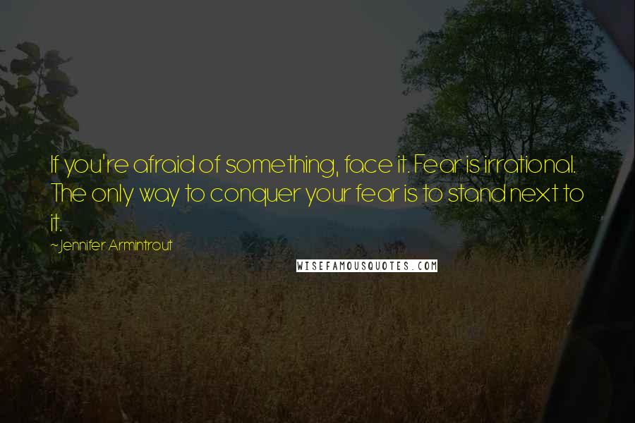 Jennifer Armintrout quotes: If you're afraid of something, face it. Fear is irrational. The only way to conquer your fear is to stand next to it.