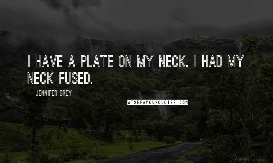 Jennifer Grey quotes: I have a plate on my neck. I had my neck fused.
