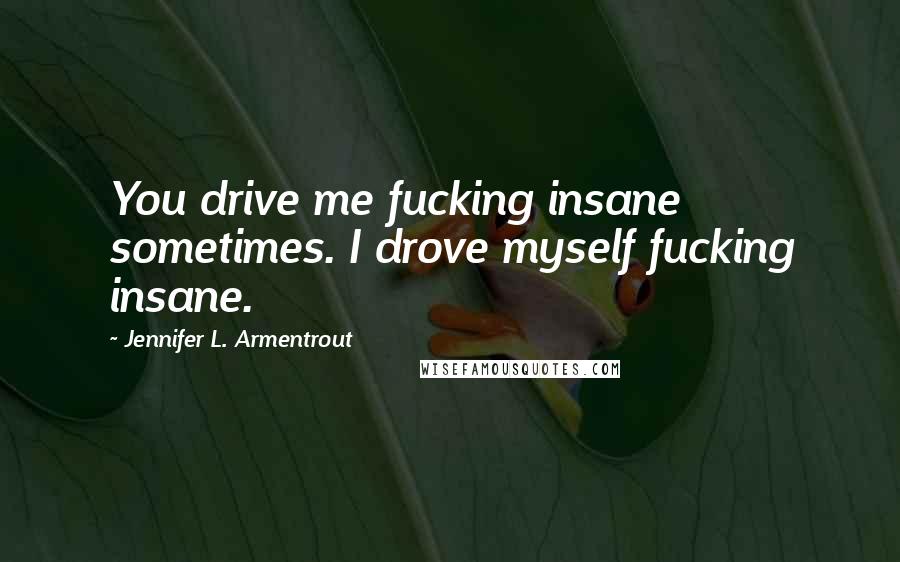 Jennifer L. Armentrout quotes: You drive me fucking insane sometimes. I drove myself fucking insane.