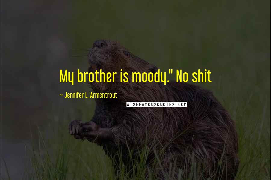Jennifer L. Armentrout quotes: My brother is moody." No shit