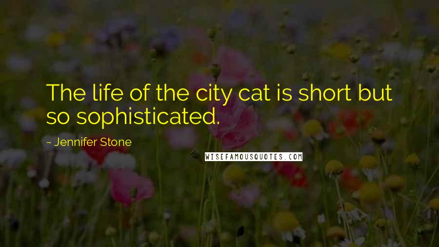 Jennifer Stone quotes: The life of the city cat is short but so sophisticated.