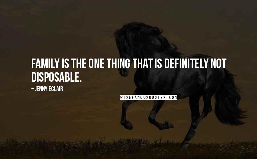 Jenny Eclair quotes: Family is the one thing that is definitely not disposable.