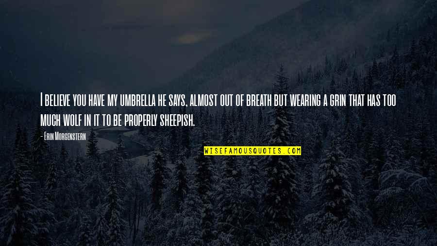 Jenny Nimmo Quotes By Erin Morgenstern: I believe you have my umbrella he says,