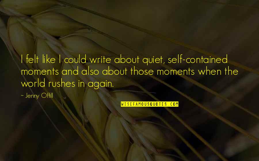 Jenny Offill Quotes By Jenny Offill: I felt like I could write about quiet,