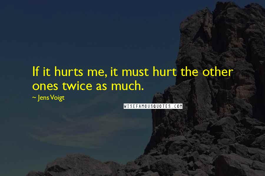 Jens Voigt quotes: If it hurts me, it must hurt the other ones twice as much.