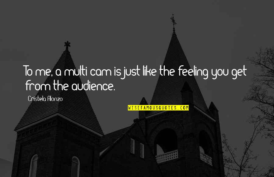 Jenster3162 Quotes By Cristela Alonzo: To me, a multi-cam is just like the Jenster3162 Quotes By Cristela Alonzo: To me, a multi-cam is just like the