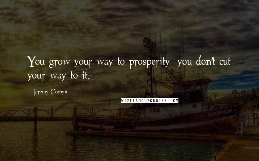 Jeremy Corbyn quotes: You grow your way to prosperity; you don't cut your way to it.